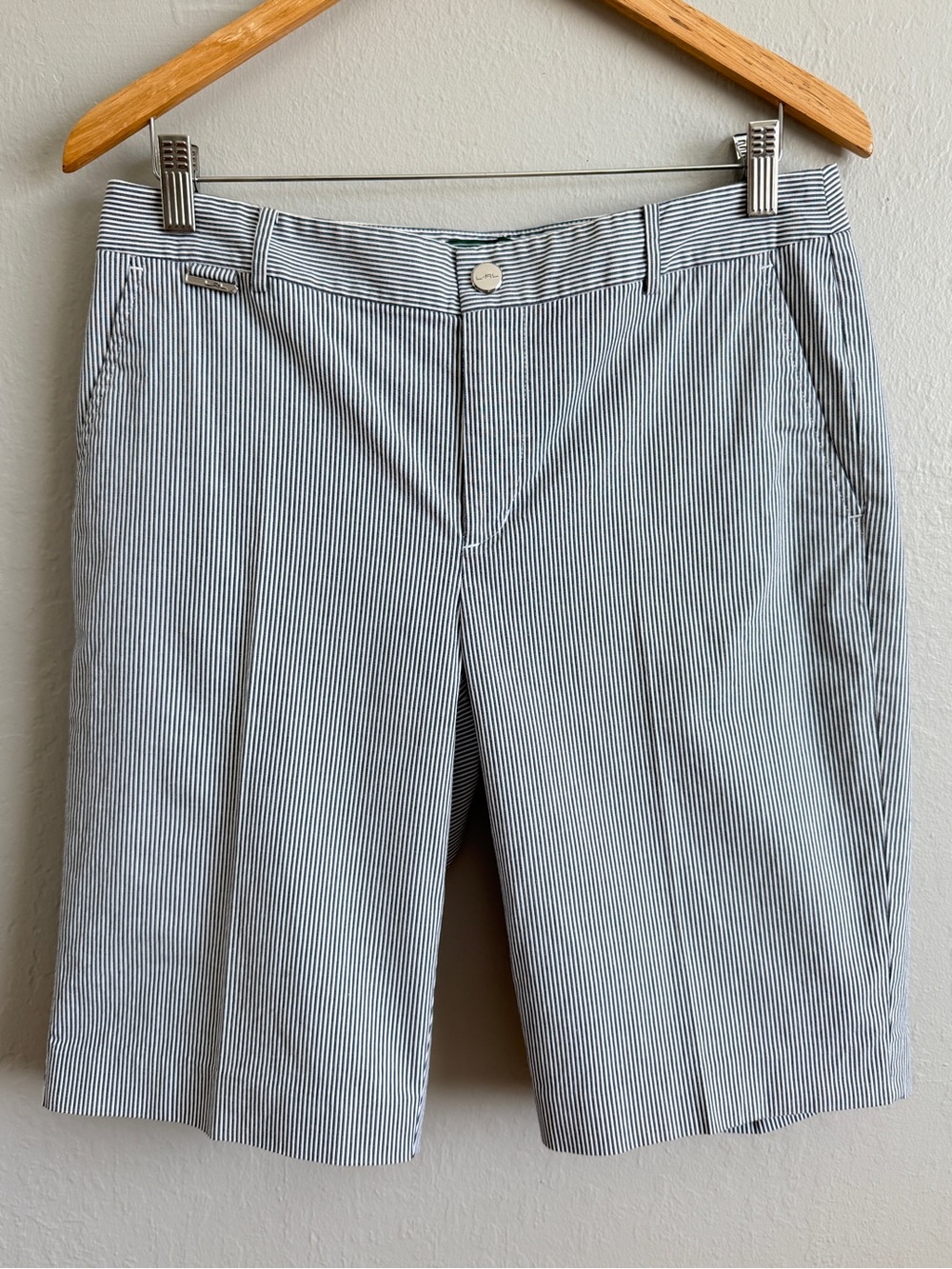 Ralph Lauren Active Seersucker Striped Bermuda Shorts  Women Size 8